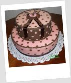 Bolo Marrom e Rosa